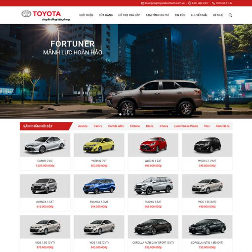 Những thiết kế trang web đẹp bán ô tô 