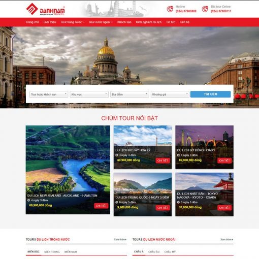 Thiết kế website du lịch cấu trúc