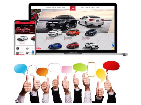 thiết kế website ô tô gia tăng uy tín